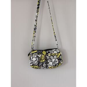 Vera Bradley small quilted crossbody bag - CITRON FRANNIE - lime/black/white